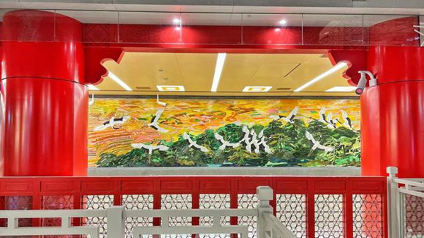 สถานีรถไฟใต้ดินสาย 8 กรุงปักกิ่งสร้างเสร็จ สวยดั่งหอศิลป์